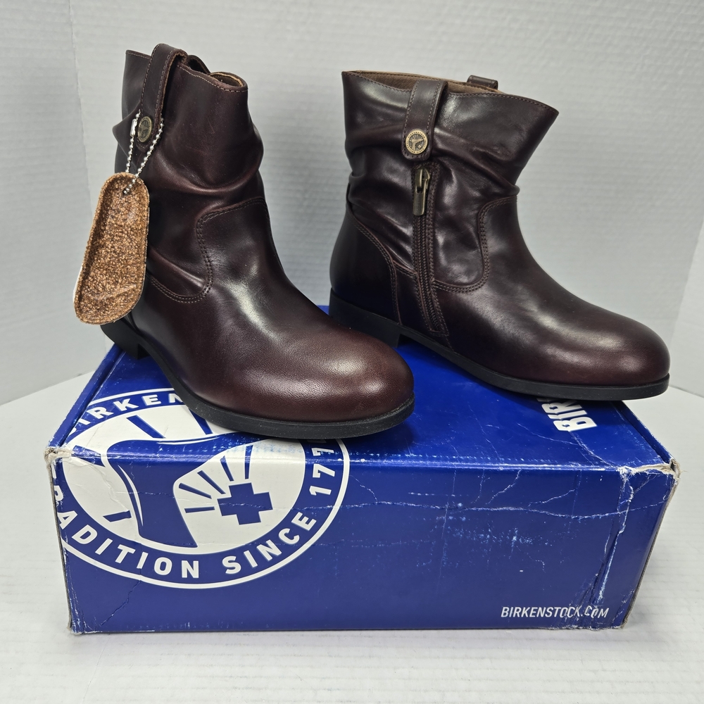 Birkenstock Sarnia Espresso Leather Chelsea Ankle Boots Size EU 36 narrow US 5